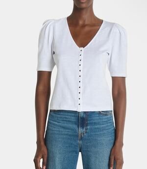 New Nation Los Angeles cotton Jen button down white small